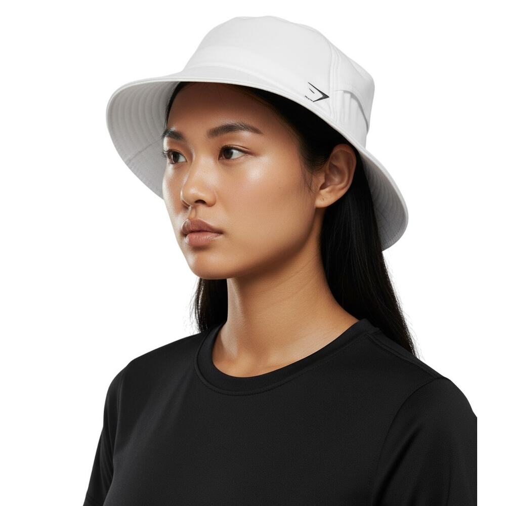 Gymshark Bucket Hat White Mesh Vent NWOT Size S/M